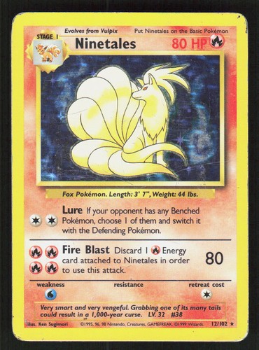 Pokemon Ninetales 12/102 Holo Rare Base Set Unlimited (MP) 2