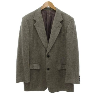 LANVIN CLASSIQUE Men s Cashmere Blend Houndstooth Tailored Jacket R50 Gray