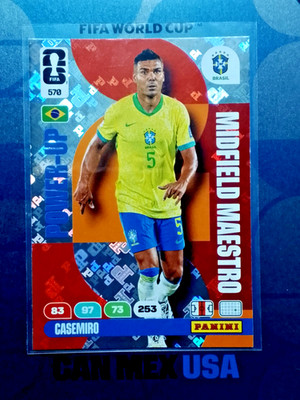 Panini FIFA World Cup 2026 Casemiro #570 Midfield Maestro Power-Up Brazil Card