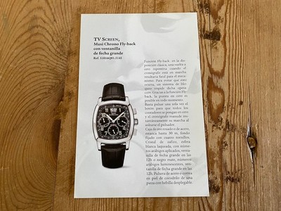 Folleto Dossier sheet DANIEL JEANRICHARD - TV SCREEN MAXI CHRONO FLY-BACK - 2000