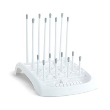 Munchkin Folding Baby Bottle Counter Drying Rack Built-in Reservoir White Gray