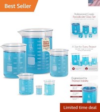 Durable 3.3 Borosilicate Glass Beaker Collection - Heat Resistant  Reusable