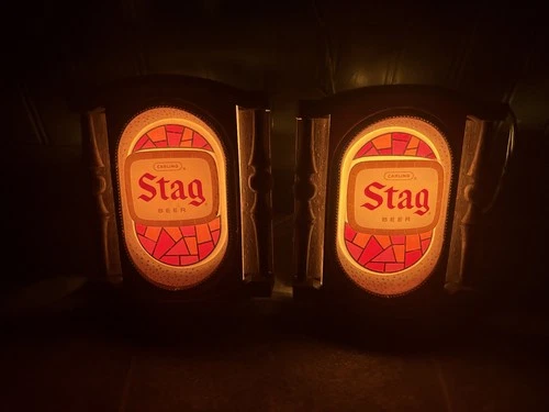 Vintage Stag Beer Lighted Signs (2 signs) Breweriana