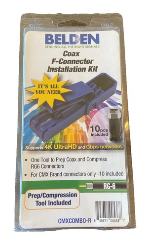 Belden RG-6 Coax F-Connector Installation Kit CMXCOMBO-R, CMX Brand ...