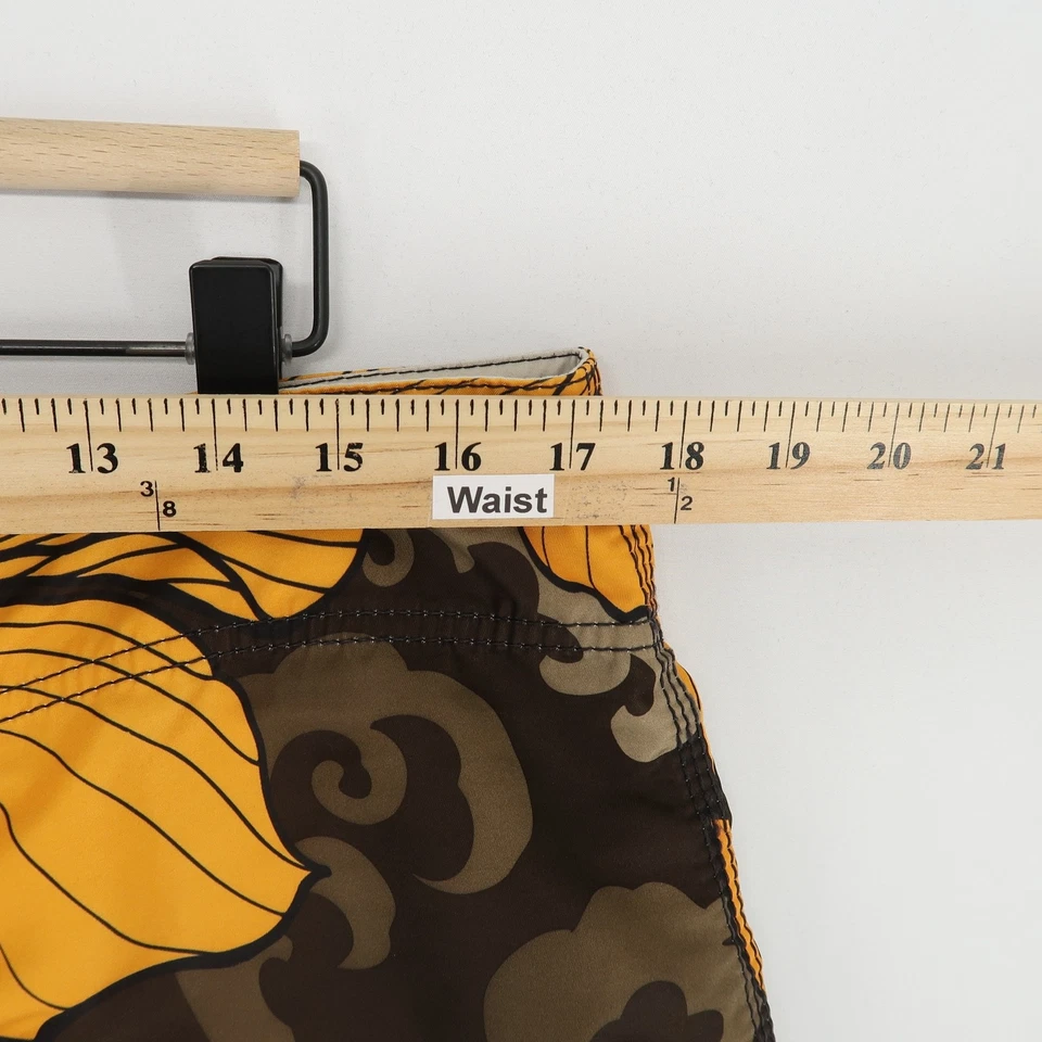 Billabong Board Shorts Hombres 36 Marrón Amarillo Floral Surf Playa De Colección Y2K Foto 4 de 4