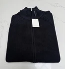 Suitsupply Ribbed Full Zip Wool Cardigan - Navy - Size XS - RRP £159