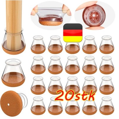 20x Stuhlbeinkappen Möbel Silikon Fußkappen Tischfuß Socken Bodenschutz Schoner