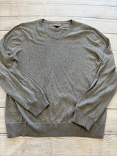 Sonoma Life  Style Sweater Mens Large Gray V Neck 100 Cotton Knit Pullover