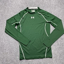 Under Armour Shirt Mens Large Green Compression Long Sleeve Active Gym Fitness