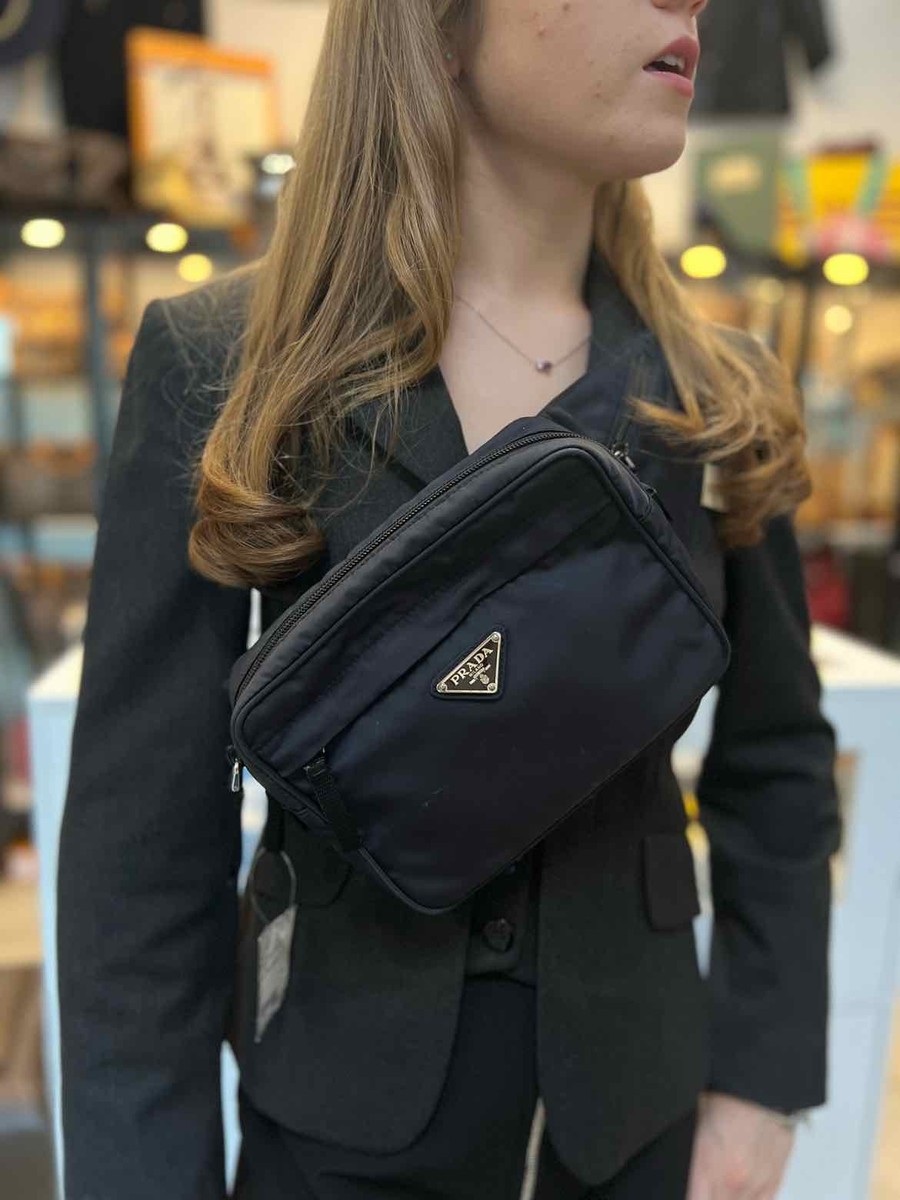 Prada Waist Belt Bag Tessuto Nylon Navy Blue Crossbody | eBay