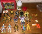 Vintage TMNT Teenage Mutant Ninja Turtles Lot Figures Plastic Lunchbox