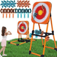 Axe Throwing Game Set Backyard w/ 8 Axes 8 Star Darts Indoor Outdoor Fun