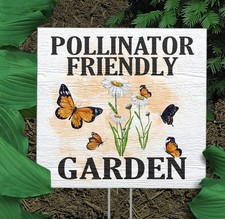 Retro Sign Tin Sign Pollinator Friendly Garden Yard Sign Natural Garden Decor...