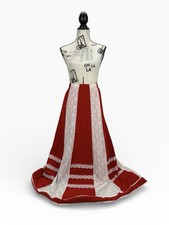 Vintage 1970s Little House on the Prairie Velvet Lace Boho Maxi Skirt L