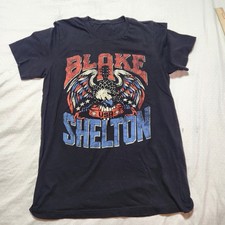 Blake Shelton Men T-Shirt Small Black Bald Eagle USA