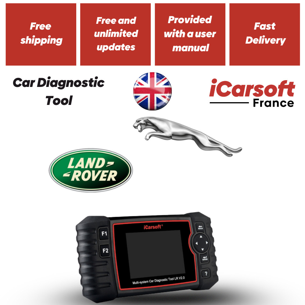 Outil diagnostic iCarsoft LRV2.0 avec réinitialisation vidange Jaguar