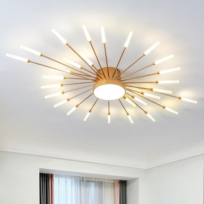 Moderne LED-Deckenleuchte,28+1 Köpfe Gold Minimalistische Deckenlampe Esszimmer