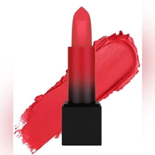 HUDA BEAUTY Power Bullet Matte Lipstick A hot punchy pink warm tone Spring Break