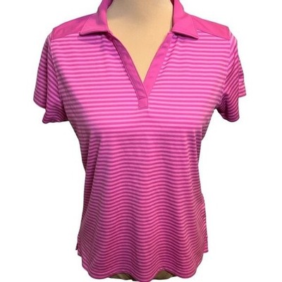 Footjoy Women's Golf Polo Striped Pink Size Medium Piper Glen