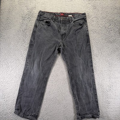 Sean John Hamilton Jeans Mens 38x32 Black Cotton Denim Straight Relaxed Workwear