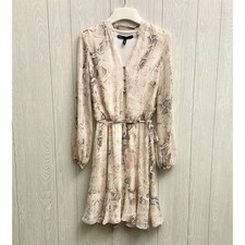 White House Black Market Snake Print Shift Dress Ecru W/ Stone Size 0 NWT