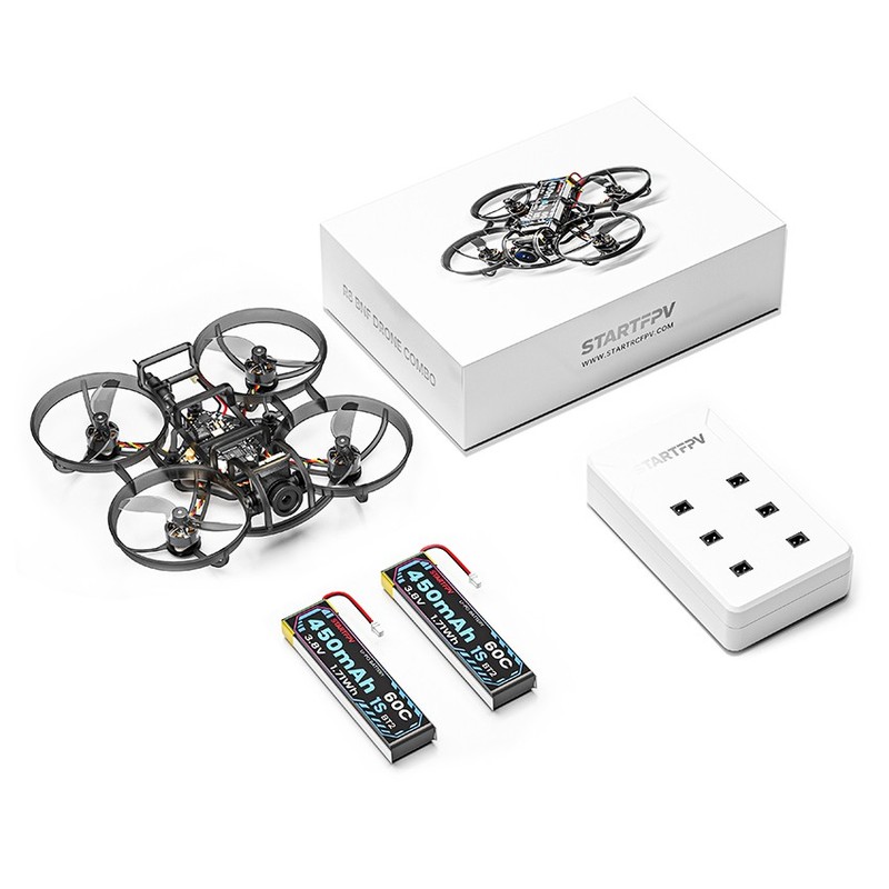 R8 Brushless Racing Mini FPV Drone Kit Dual-Batteries + Charger + Adapter Plate