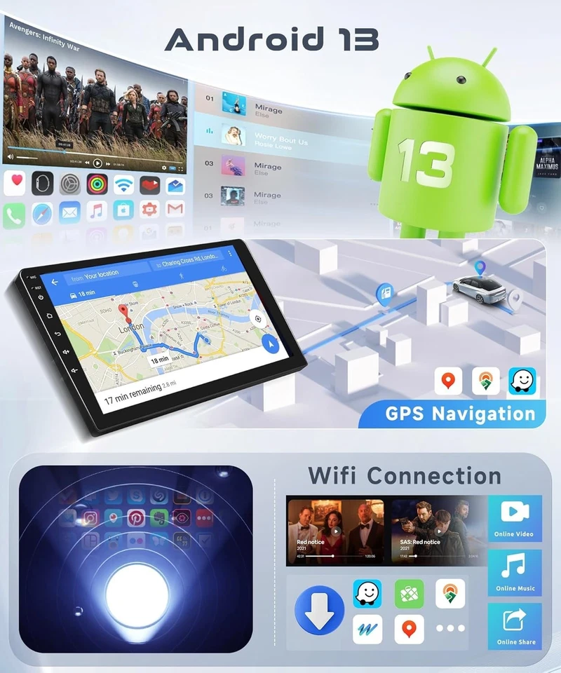 Car Stereo for Honda CRV 2007-2011 w Wireless CarPlay Android Auto 9" IPS Screen - Image 3 of 4