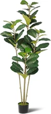 6FT Artificial Fiddle Leaf Fig Tree for Indoor Home Office Decor-Realistic... 