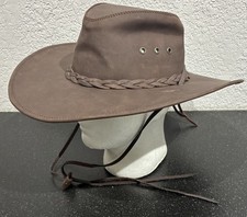 Brown Genuine Mexican Leather 50X Cowboy Hat/ Western, Braided Strap, Sz Sm.