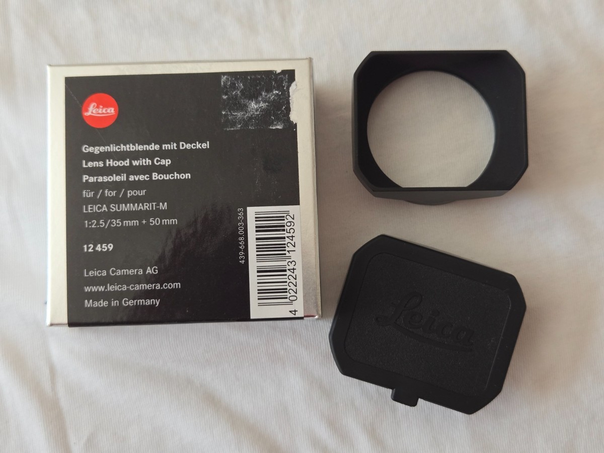 Mint! Original Leica Hood 12459 w/Cap for Summarit-M 50mm f2.5