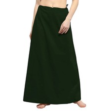 Cotton Women Petticoat Saree Underskirt Bollywood Cotton Petticoat Dark Green