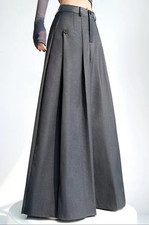 Women Japanese Style Wide-Leg Culottes Pants Pleated Wide-leg Pants size L