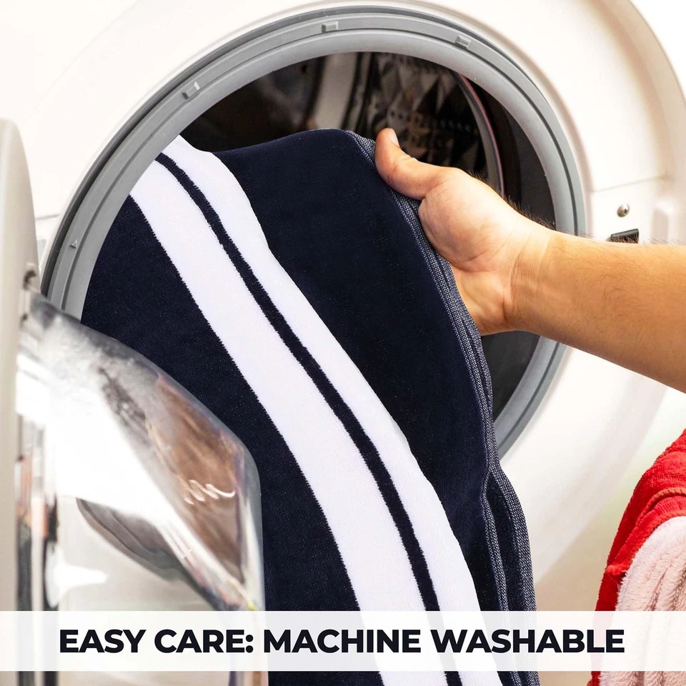 Juego de 2 toallas de playa de algodón de gran tamaño, toallas absorbentes para baño, playa,... Foto 4 de 4