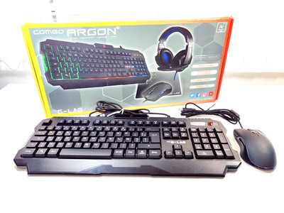 The G-LAB Combo ARGON Gaming Tastatur Keyboard Maus Mouse AZERTY OHNE Headset