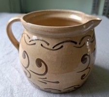 Steingut Krug Keramik Ton Braun Beige Vintage Deko Landhausstil