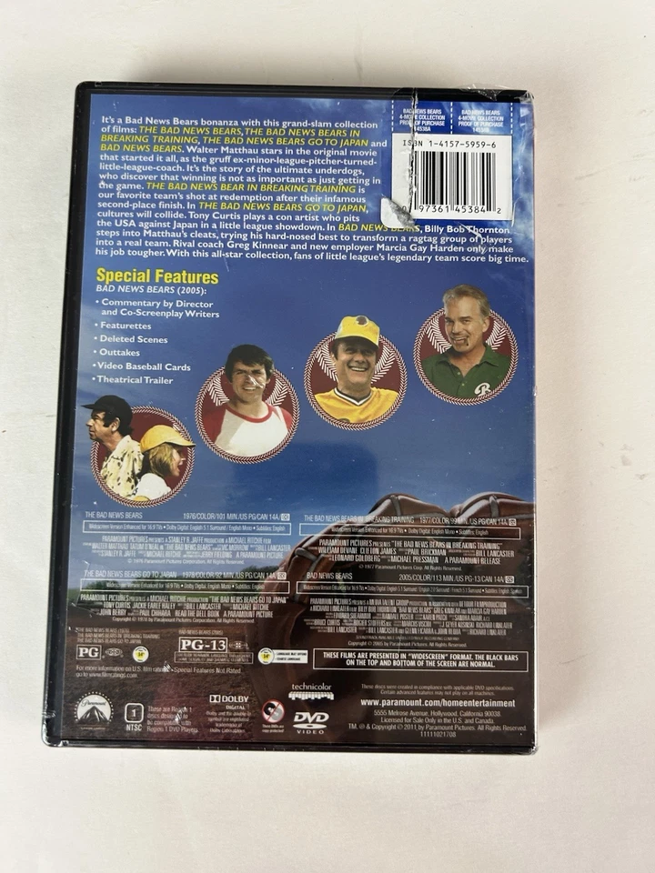 The Bad News Bears DVD 4 Movie Complete Set Baseball New Sealed - Image 2 of 4