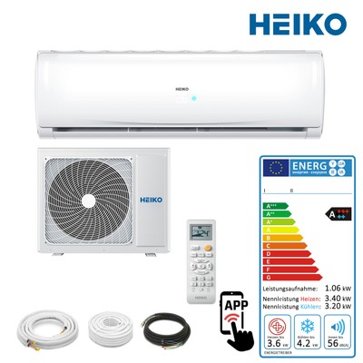 Split Klimaanlage - 12000 BTU / 4,2 kW kühlen & 3,6 kW heizen / bis 40m² / A++