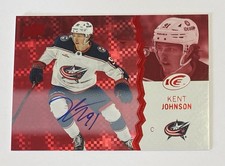 2023-24 Upper Deck Ice Kent Johnson Red Auto #4/5 Columbus Blue Jackets