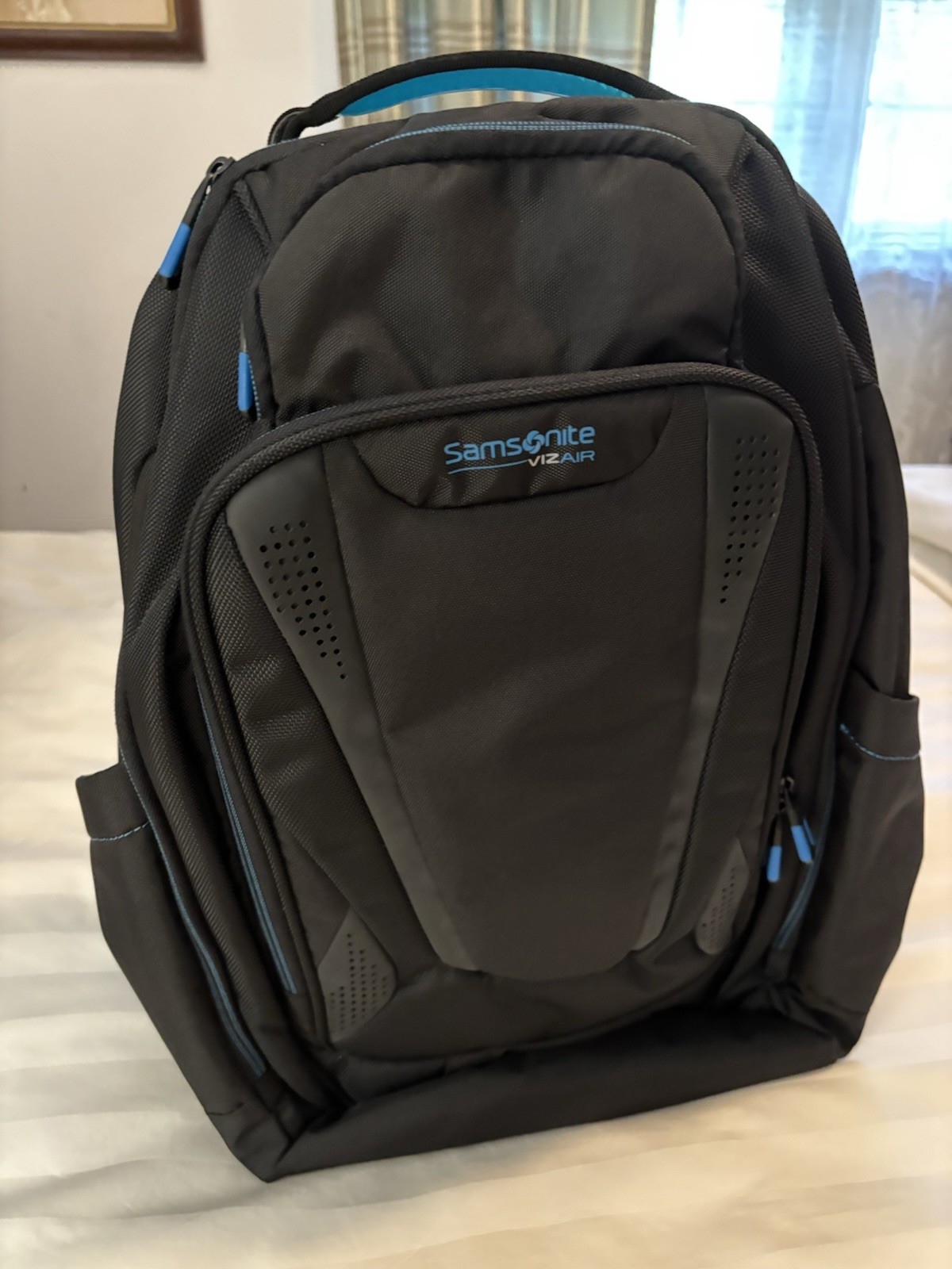 Samsonite Backpack :Viz Air Laptop/Tablet Travel Backpack Black with Blue