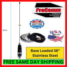 ProComm JBC112-3600 CB Antenna Magnet Mount 27MHz Base Loaded Chrome Made In USA