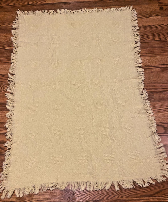 VINTAGE VALHALLA HAND WEAVERS TRYON NC PACOLET RIVER VALLEY BABY BLANKET 36"x48"