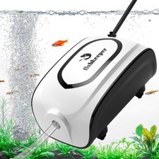 Fishkeeper 3W/5W Aquarium Air Pump - Ultra-Quiet 3w for 1-50 Gallon, White