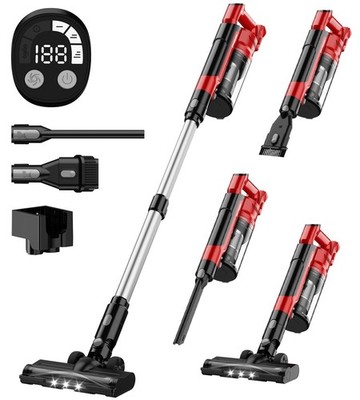 350W Cordless Vacuum Cleaner for Milwaukee Battery, 35kPa Brushless Red