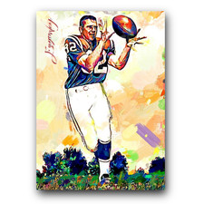 Raymond Berry #5 Art Card Limited 27/50 Edward Vela Signed (Baltimore Colts)