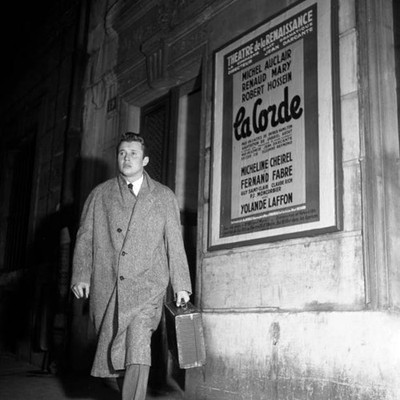 Michel Auclair leaving The�tre de la Renaissance Paris October 20 1953 Old Photo