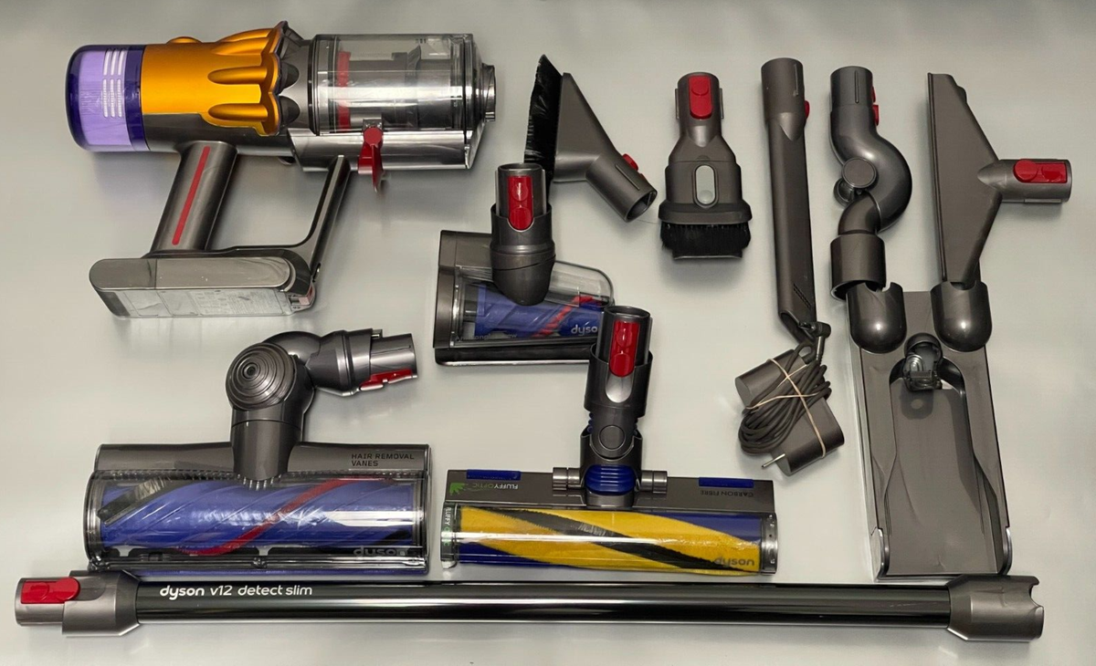 Dyson V12 Detect Slim Laser Cordless Vacuum Cleaner - Nickel/Gold