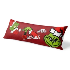 Christmas Body Pillowcase Xmas Holiday Red Large Body Pillowcovers Winter Sof...