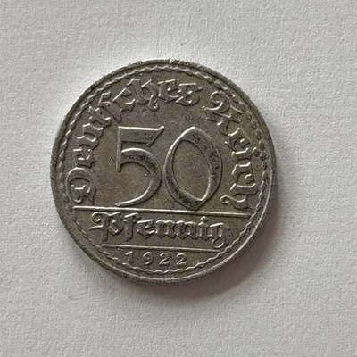 Deutsches Reich 50 Pfennig 1922 D - Bild 1 von 2