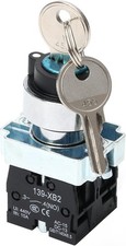 22mm 3 Position Latching Key Switch 10A 440V Industrial Rotary Control