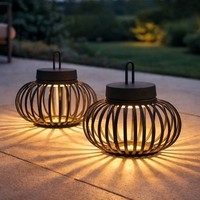 Tischleuchte HäNgelampe Innen AußEn Garten Touchdimmer Schwarz Rund Led 2Er Set